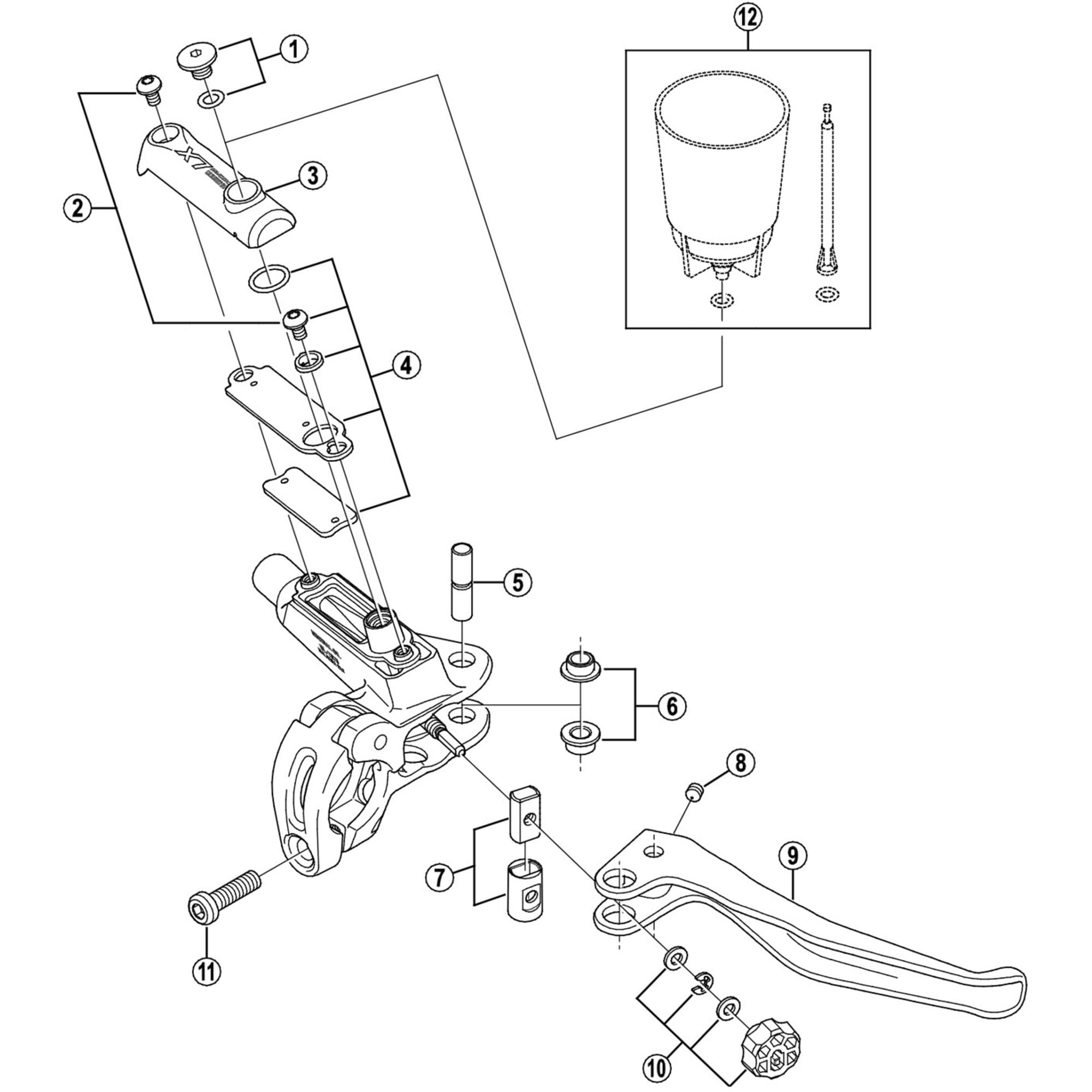Shimano Spares T675 left hand lid, silver