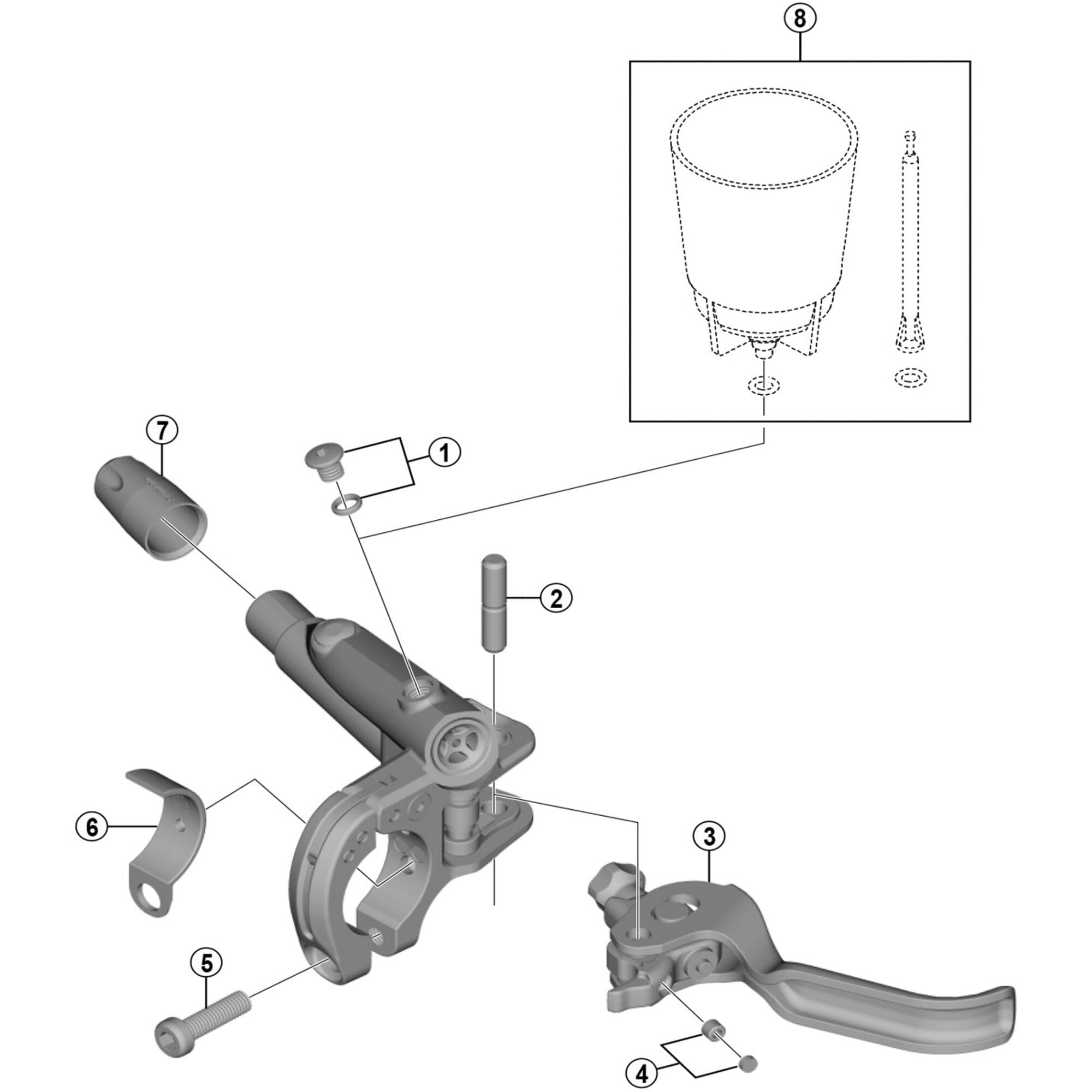 Shimano Spares M7000 lever axle 5 mm