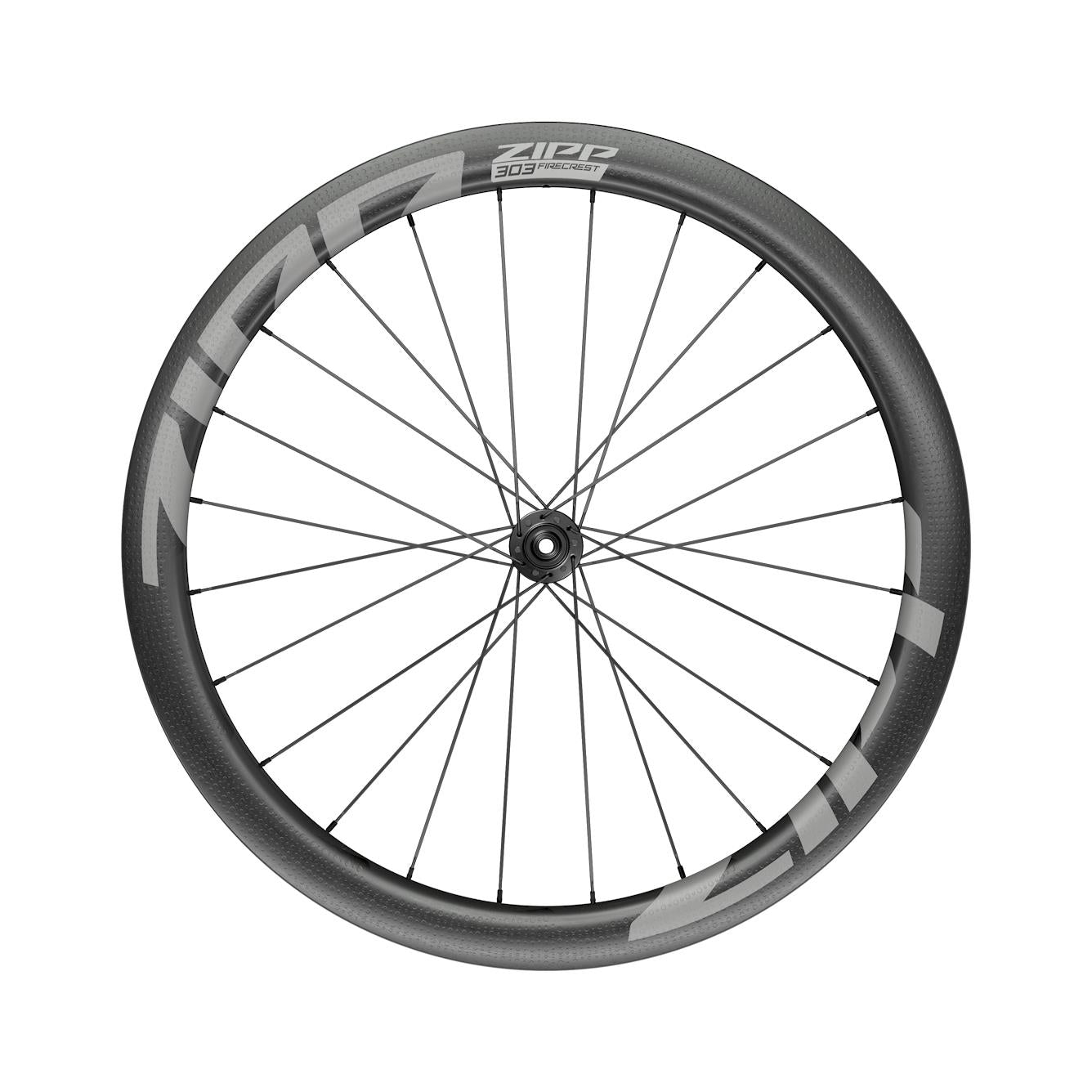 Zipp 303 Firecrest Carbon Tubular Disc Brake Center Locking 700c Front 24Spokes 12x100mm Standard Graphic A1 | Power2Cycle BLACK 700C