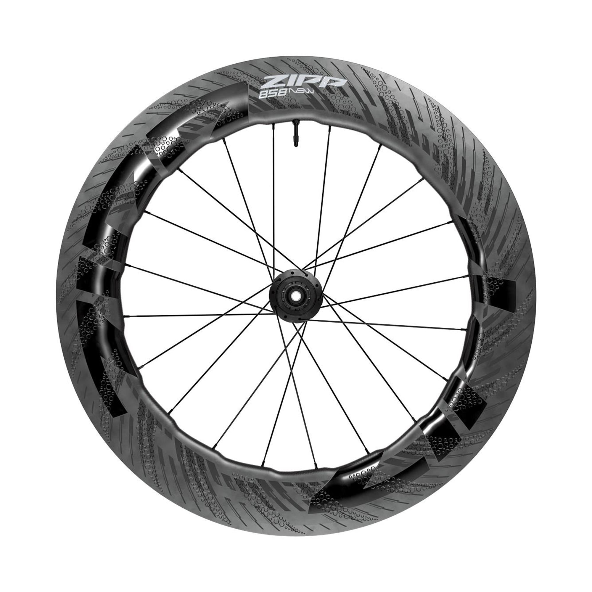 ZIPP 858 NSW Carbon Front Tubeless Disc Brake Standard Graphic D1 | Power2Cycle | Power2Cycle12X100MM