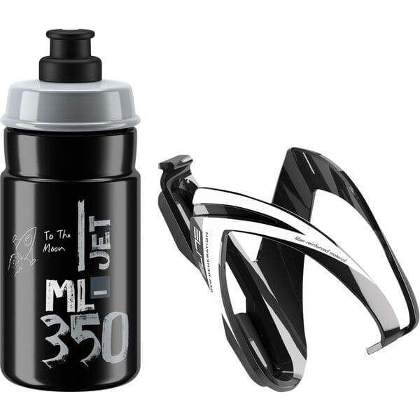 Elite Ceo Jet youth bottle kit includes cage and 66 mm, 350 ml bottle black