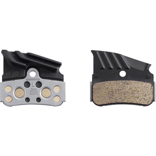 Shimano MF disc pads and spring, metal sintered, alloy/stainless back, cooling fins