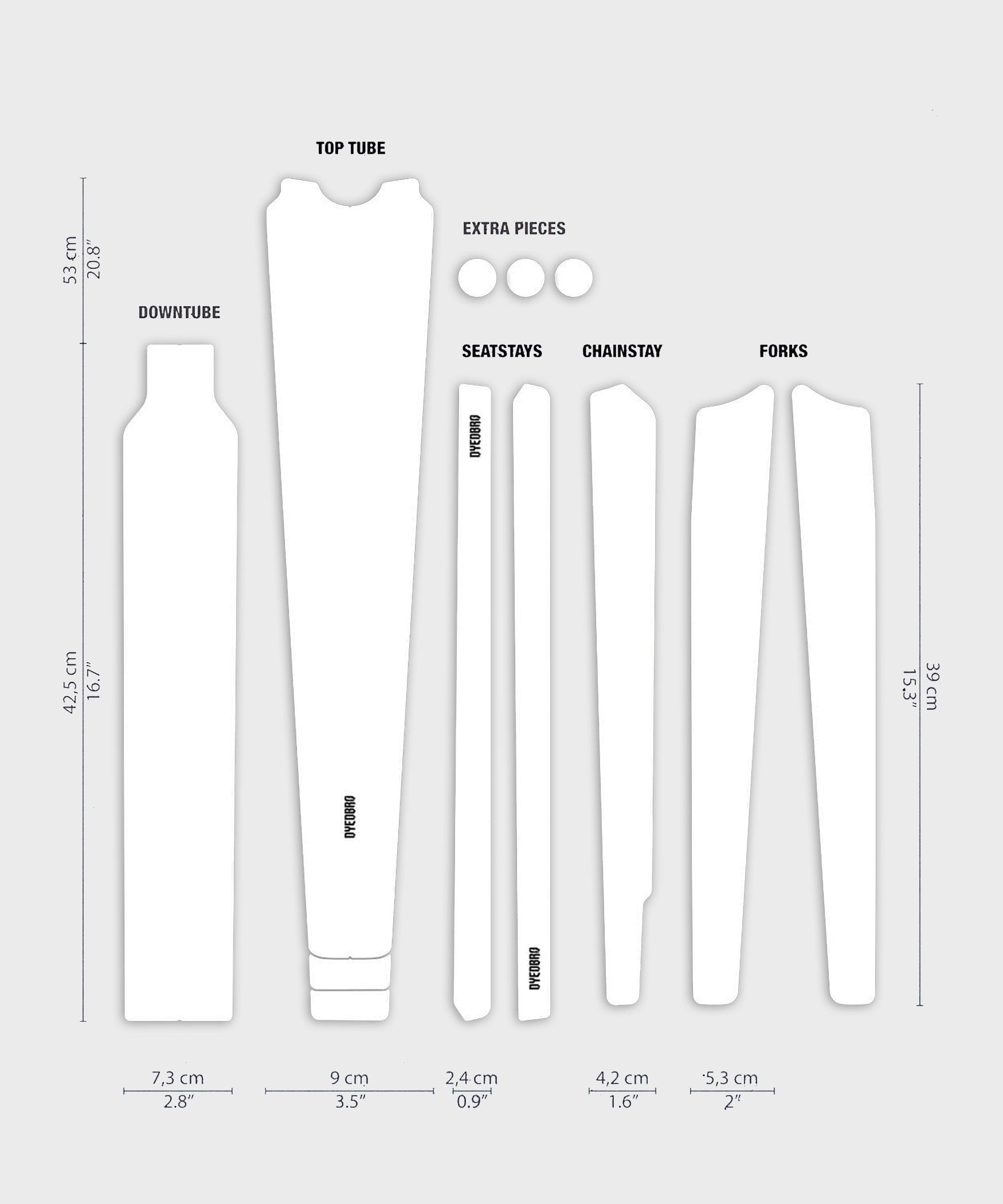 DYEDBRO Frame Protection  | Power2Cycle Clear Glitter  | Power2Cycle Gravel