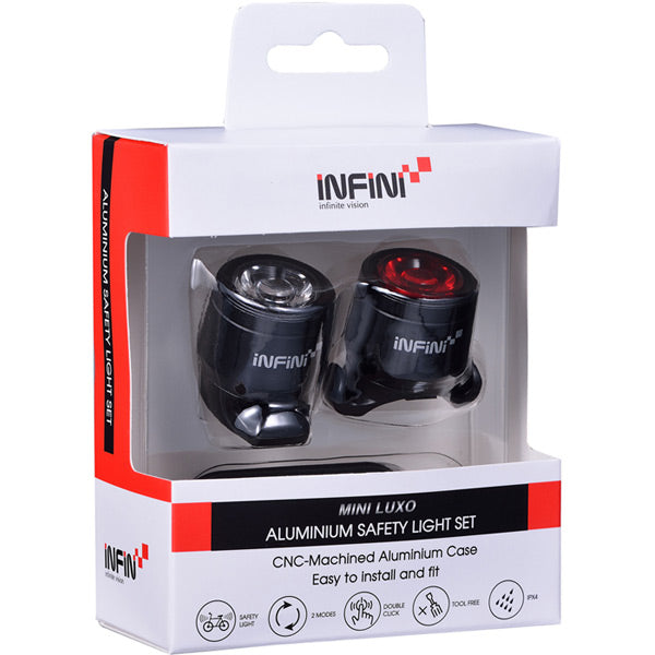 Infini Luxo USB front and rear lightset, black
