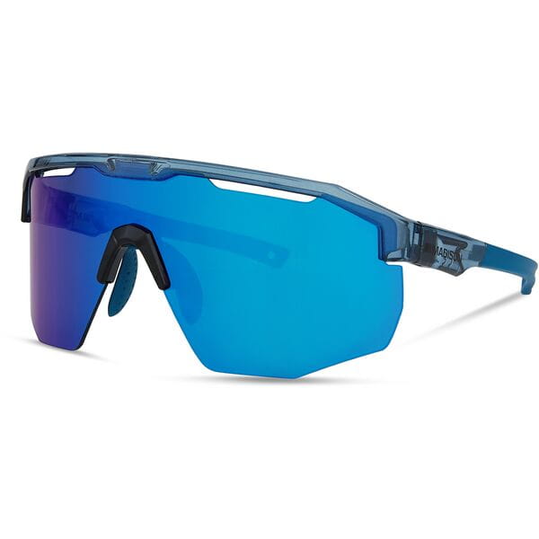 Madison Eyewear Cipher Crystal Gloss Blue Sunglasses  | Power2Cycle 3 Lens Pack  | Power2Cycle Blue Mirror / Amber / Clear