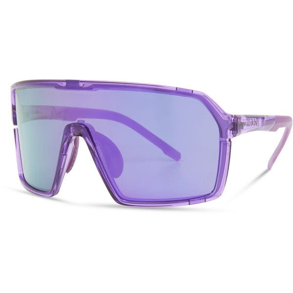 Madison Eyewear Crypto Crystal Gloss Purple Sunglasses  | Power2Cycle 3 Lens Pack Purple Mirror/Amber / Clear