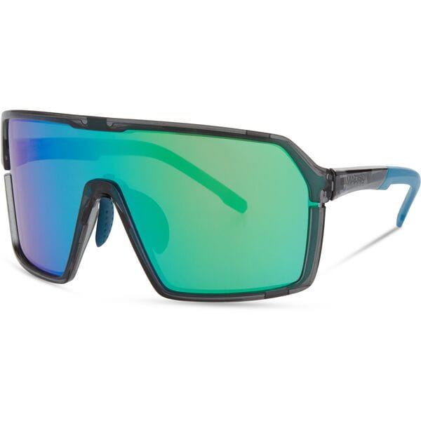 Madison Eyewear Crypto Crystal Gloss Smoke Sunglasses  | Power2Cycle Green Mirror Lens