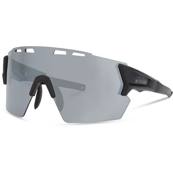 Madison Eyewear Stealth Matt Black Sunglasses  | Power2Cycle Silver Mirror Lens
