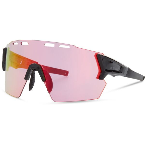 Madison Eyewear Stealth Gloss Black Sunglasses  | Power2Cycle 3 Lens Pack  | Power2Cycle Pink Rose Mirror / Amber / Clear