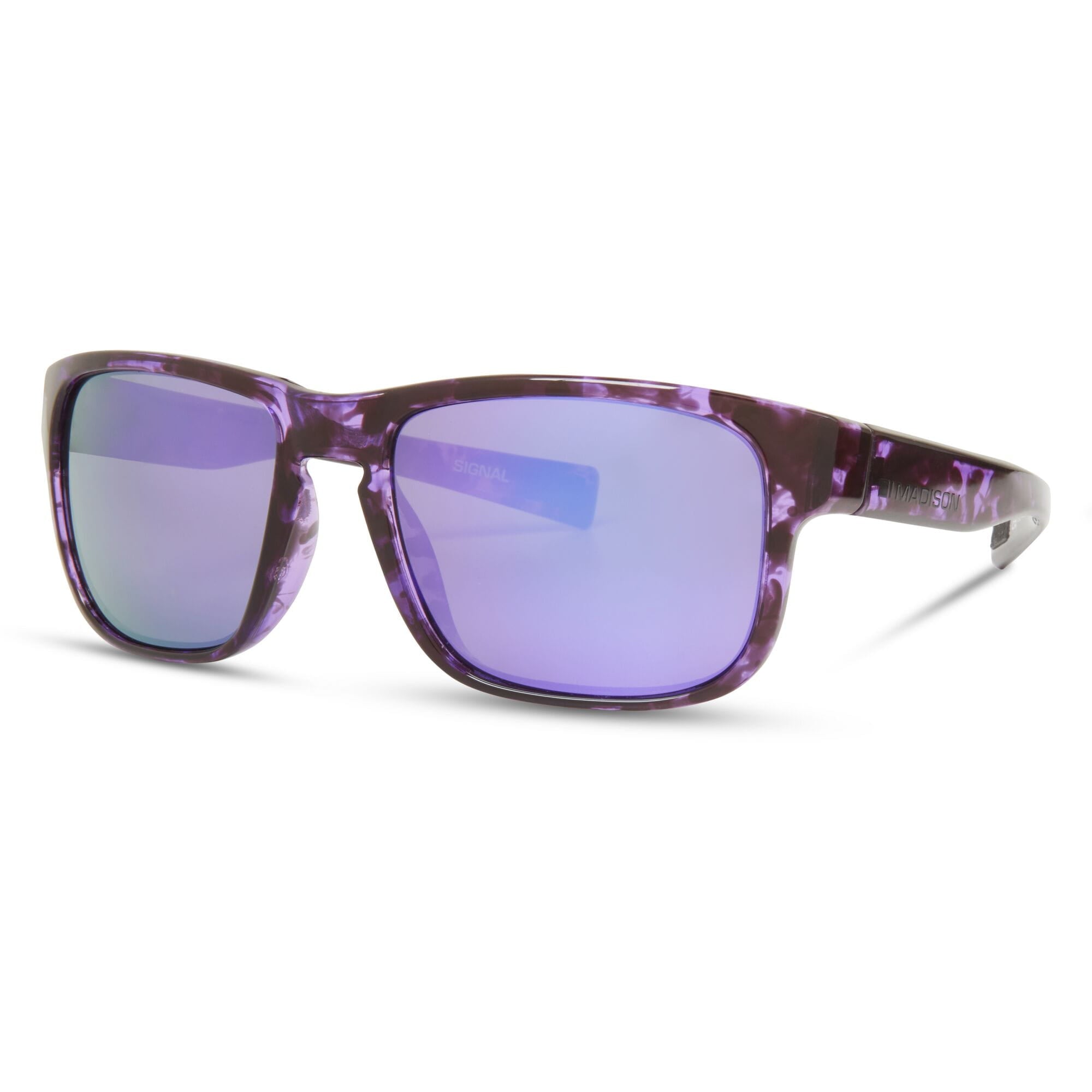 Madison Eyewear Signal Crystal Tortoise Shell Sunglasses   | Power2Cycle Purple Mirror Lens