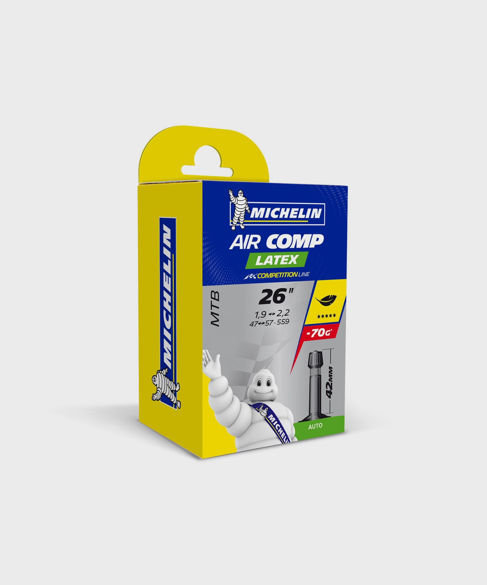 "Michelin Aircomp Latex MTB Inner Tube  | Power2Cycle 26" x 1.9 | Power2Cycle2.25" (Schrader)"