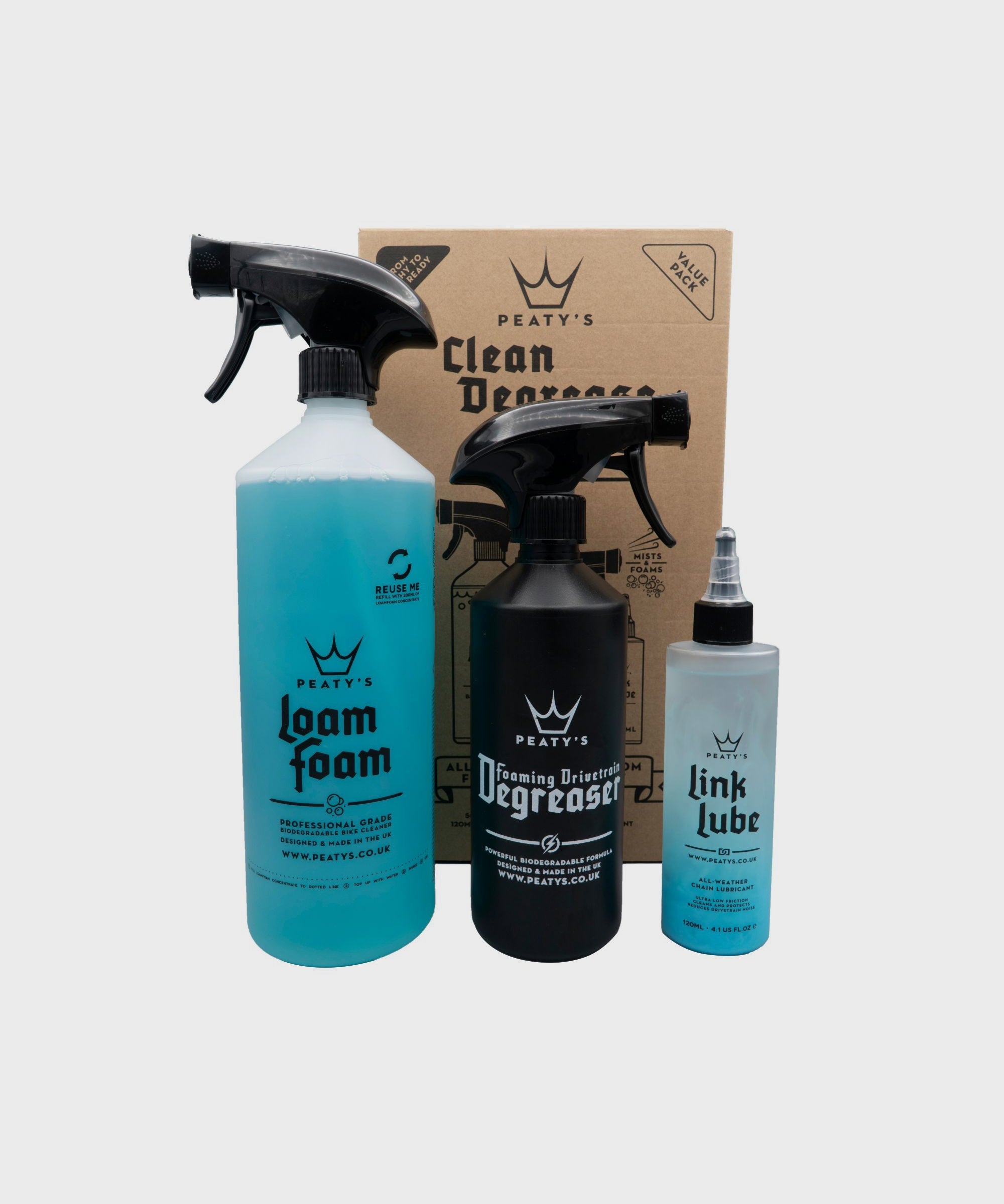 Peaty's Wash Degrease Lubricate Bicycle Cleaning Kit