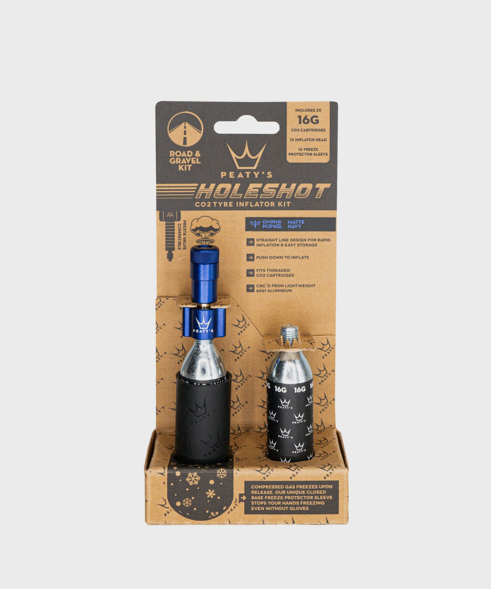 Peaty's Holeshot CO2 Tyre Inflator  | Power2Cycle Road and Gravel (16g)