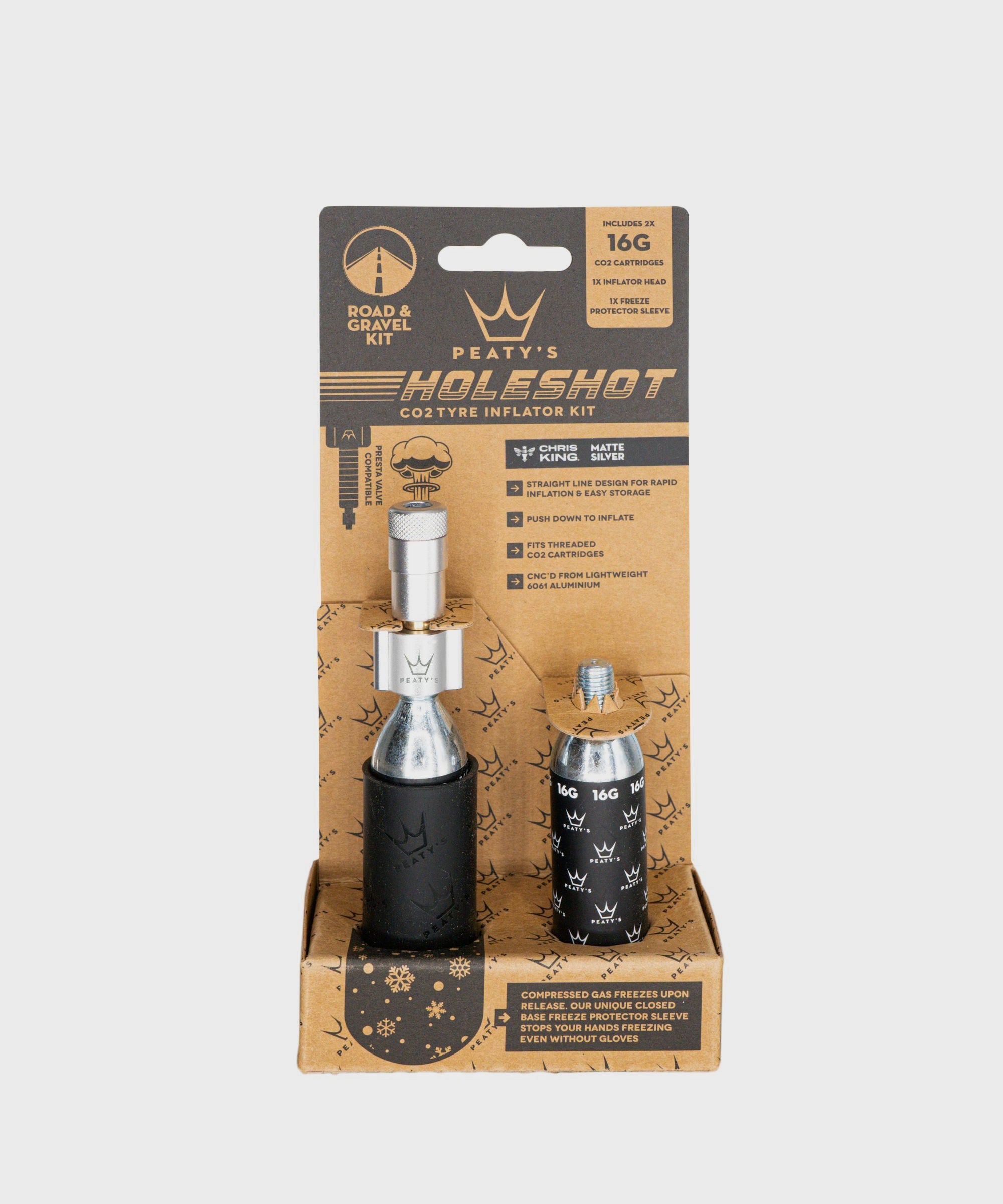 Peaty's Holeshot CO2 Tyre Inflator  | Power2Cycle Road and Gravel (16g)