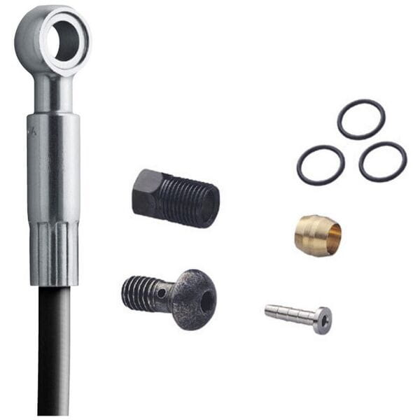 Shimano Deore XT BH90 XT disc brake hose, long straight banjo, rear, 2000 mm, black